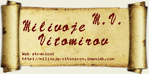 Milivoje Vitomirov vizit kartica
